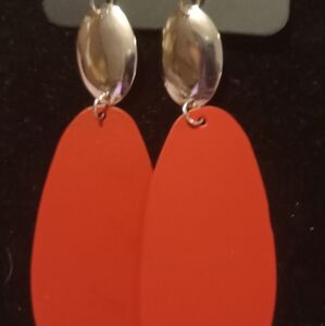 Elegant Red and Silver Dangle Earrings